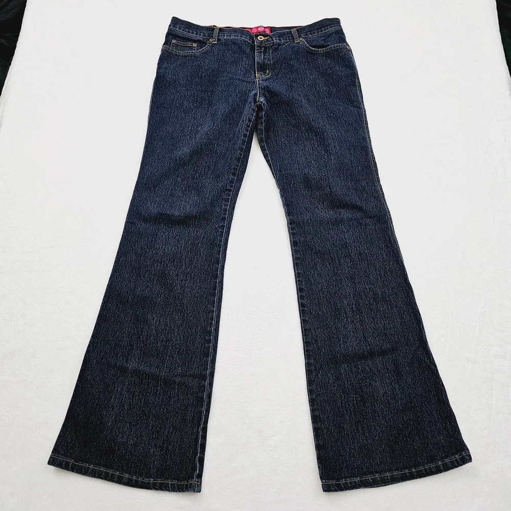 Glo Womens 15 Bell Bottom Flare Jeans‎ Junior Denim Blue Y2K Americana